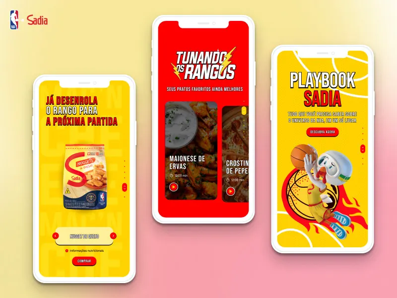 Interface da campanha Sadia e NBA